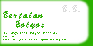 bertalan bolyos business card