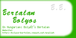 bertalan bolyos business card